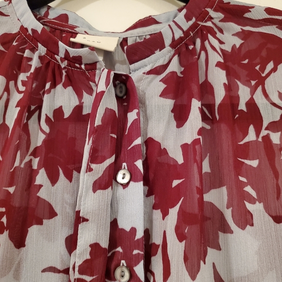 A New Day Transparent Floral Shirt Women's Size M - Picture 5 of 9